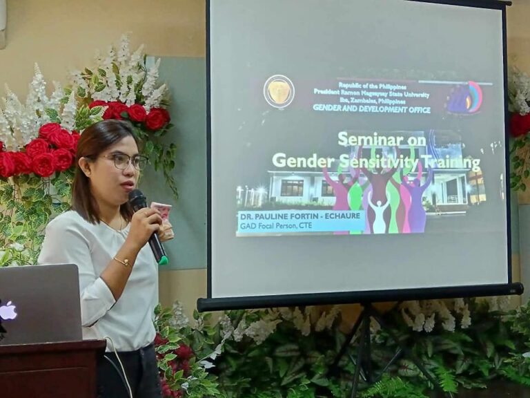 Dr. Echaure served as the resource speaker for the Gender Sensitivity Training (GST) for BEED students on developing gender-sensitive EIC materials.